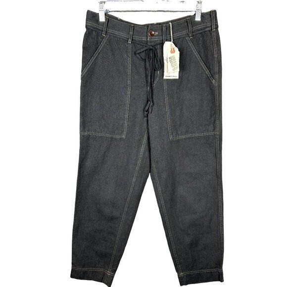 NWT Womens Handmade Hemp Organic Cotton Utility Pants Size 2 Artisan Wide Leg - Picture 2 of 11